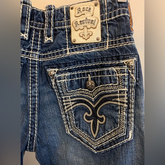 Rock Revival Men’s Bruno Boot Cut 32 Denim Blue Jeans Dark Wash (32x30) - Picture 14 of 15